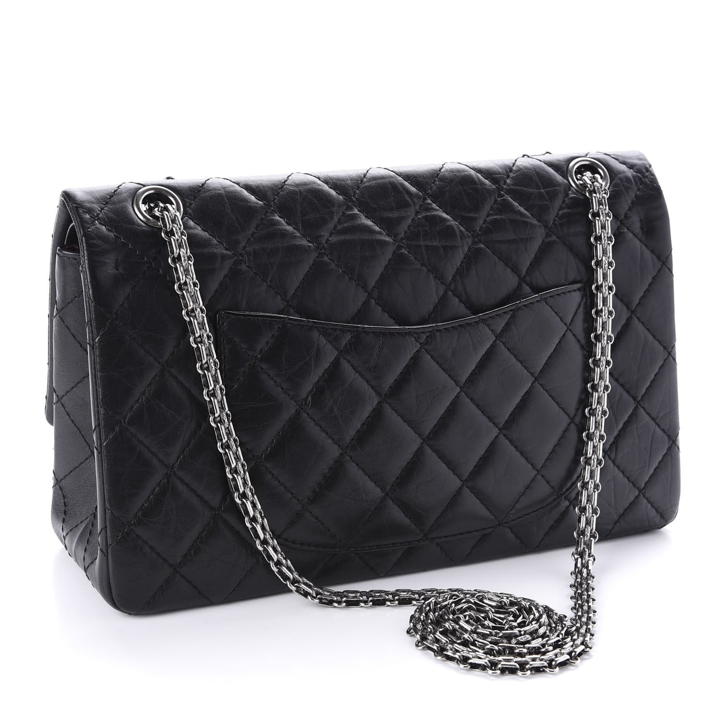 Aged Calfskin Quilted 2.55 Reissue 226 Flap Black