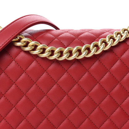 Chanel Caviar Quilted New Medium Boy Flap Dark Red 10 of 10