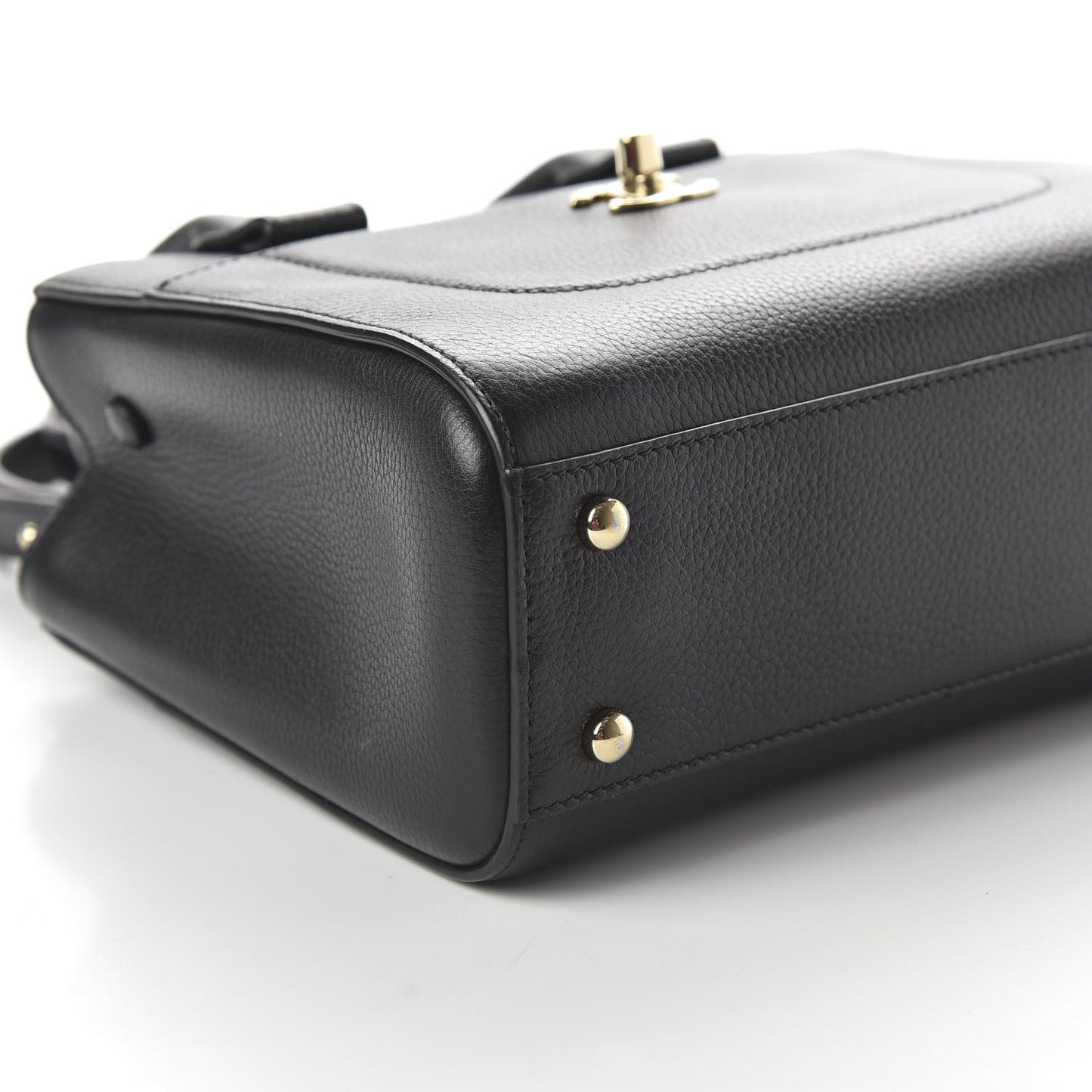 Grained Calfskin Mini Neo Executive Shopper Tote Black
