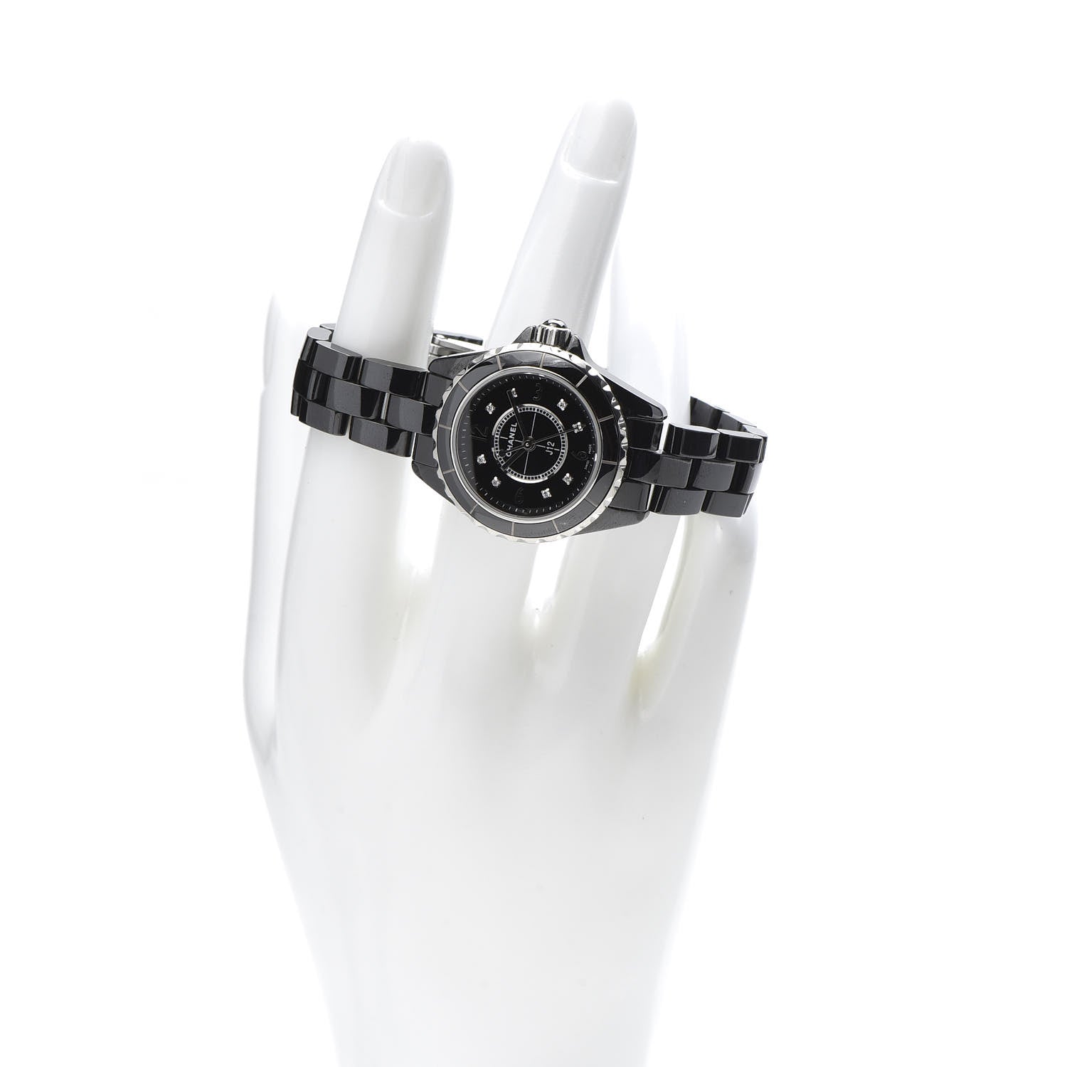 Chanel Stainless Steel Ceramic Diamond 29mm J12 Quartz Watch Black 2 of 6