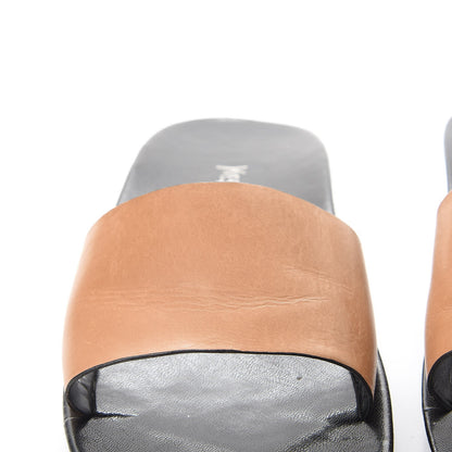 Saint Laurent Calfskin Pool Slide Sandals 10 Black Beige 13 of 16