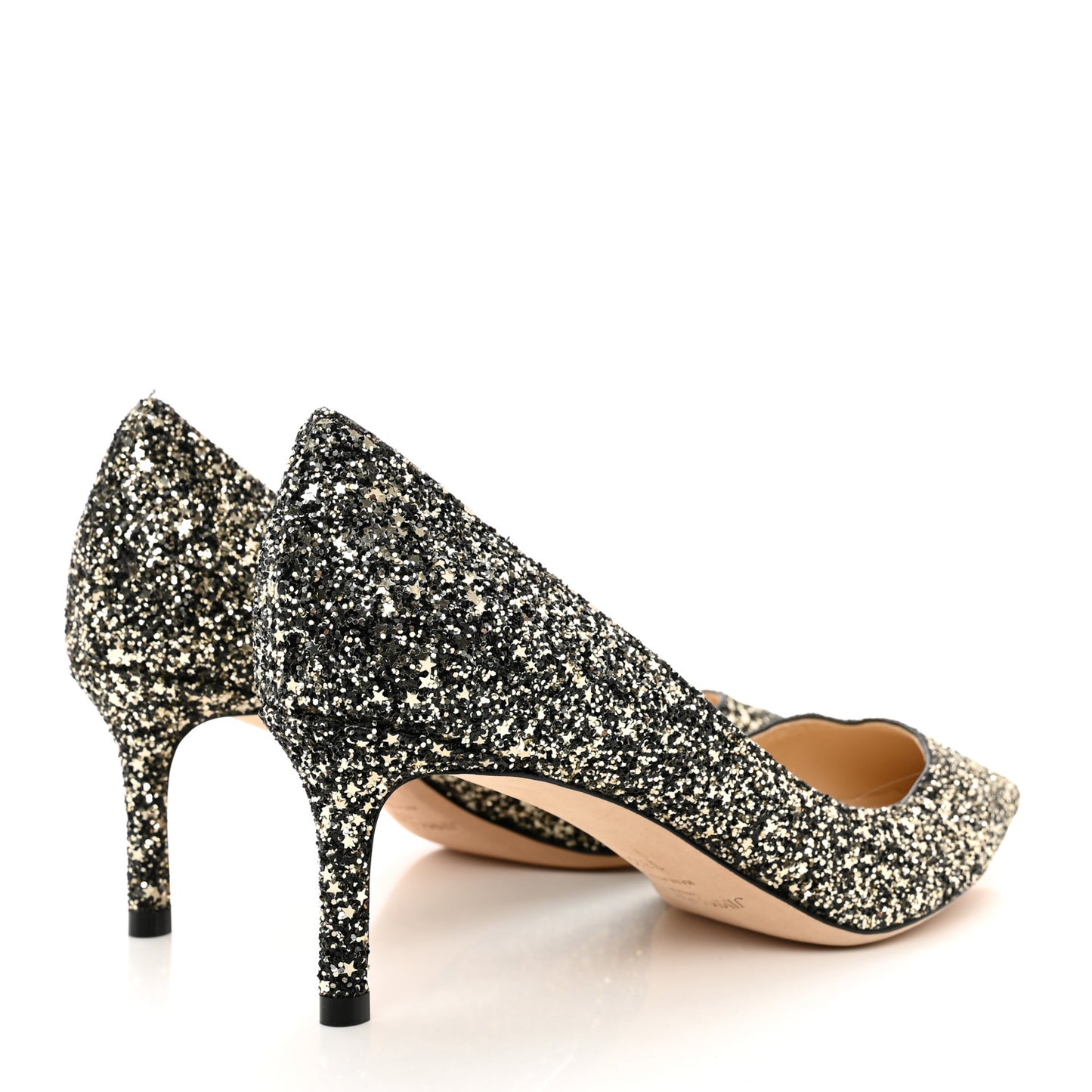 Glitter Pointy Toe Romy 60 Pumps 38.5 Gold Mix
