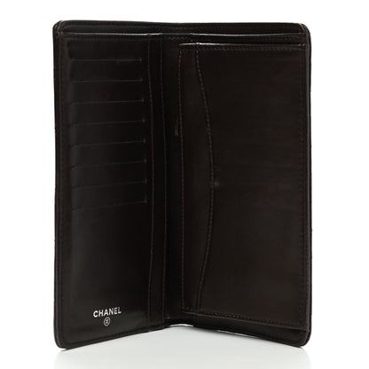 Chanel Lambskin Quilted Yen Wallet Dark Brown 5 of 8