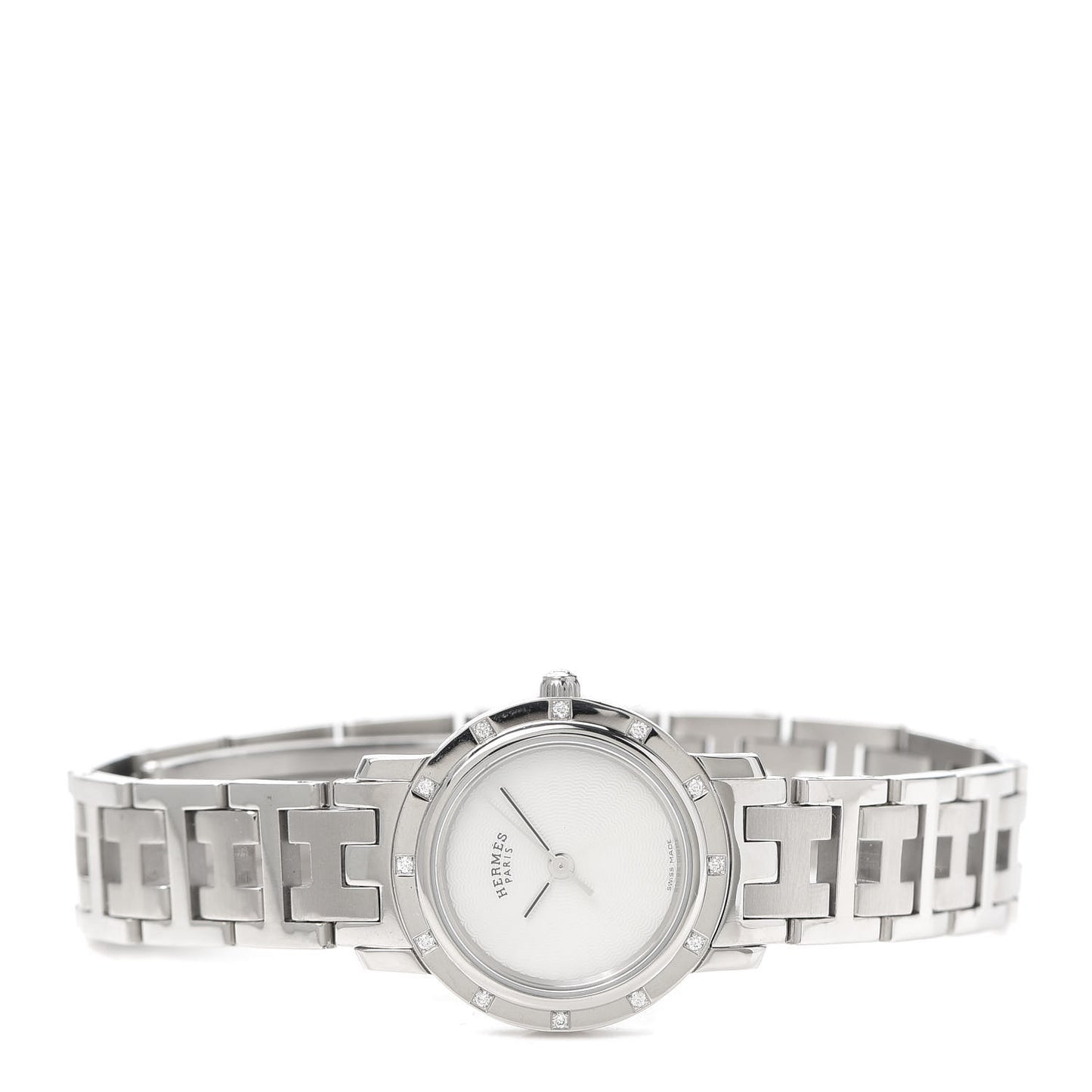 Stainless Steel Diamond Mother of Pearl 24mm Clipper Quartz Watch