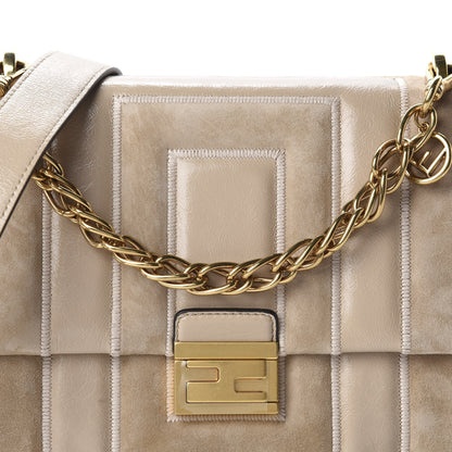 Fendi Agnello Old Shine Chamois F is Fendi Embossed Kan U Shoulder Bag Amido Nude 10 of 10