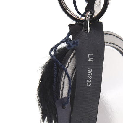 Prada Saffiano Rabbit Fur Robot Lady Mirror Keychain Talco 3 of 4