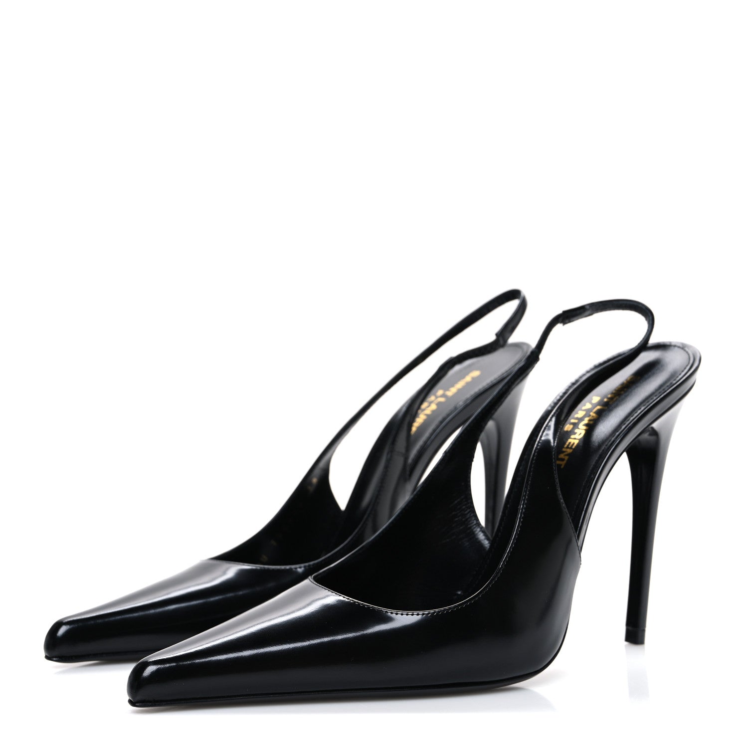 Saint Laurent Patent Vendome Slingback Pumps 38 Black 4 of 10