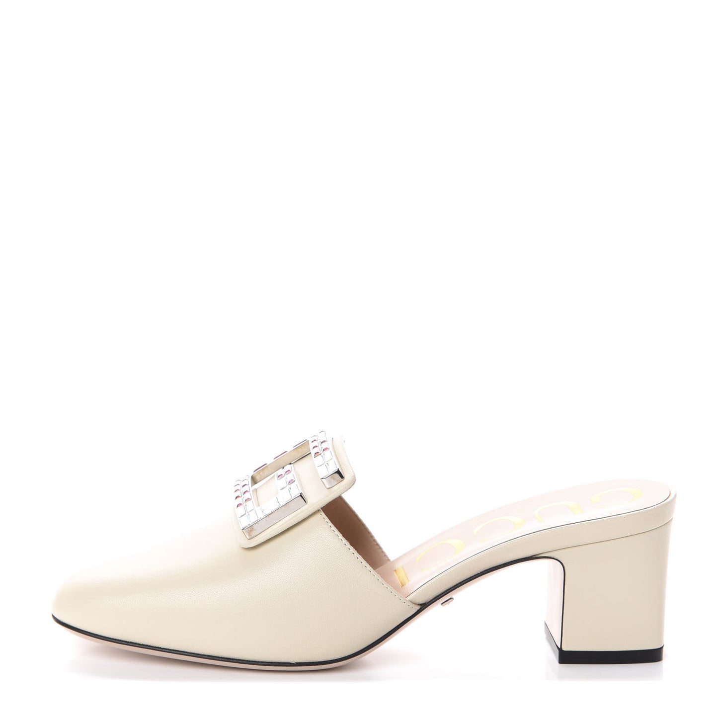 Malaga Kid Crystal Square G Madelyn Mules 37 Vintage White