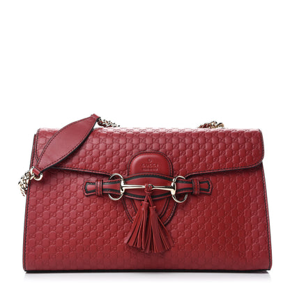 Gucci Microguccissima Medium Emily Chain Shoulder Bag Red 1 of 10