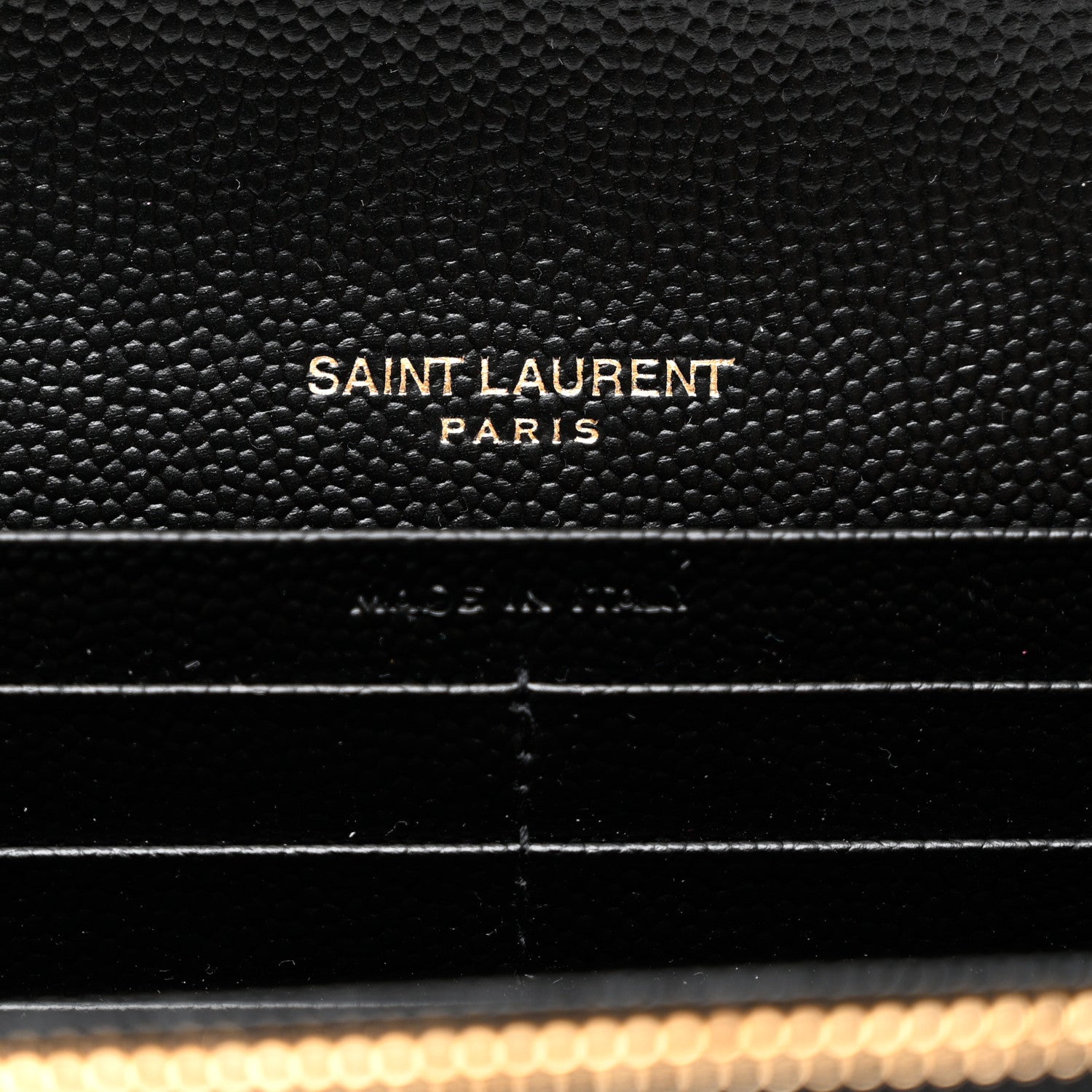 Saint Laurent Grain De Poudre Matelasse Chevron Monogram Flap Wallet Black 6 of 7