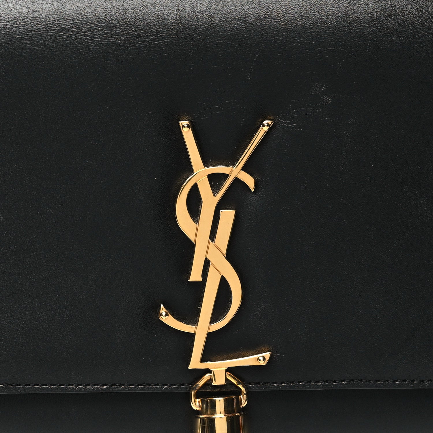 Saint Laurent Calfskin Classic Monogram Tassel Clutch Black 7 of 14