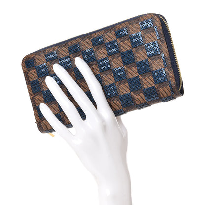 Louis Vuitton Damier Paillettes Zippy Wallet Blue 2 of 7