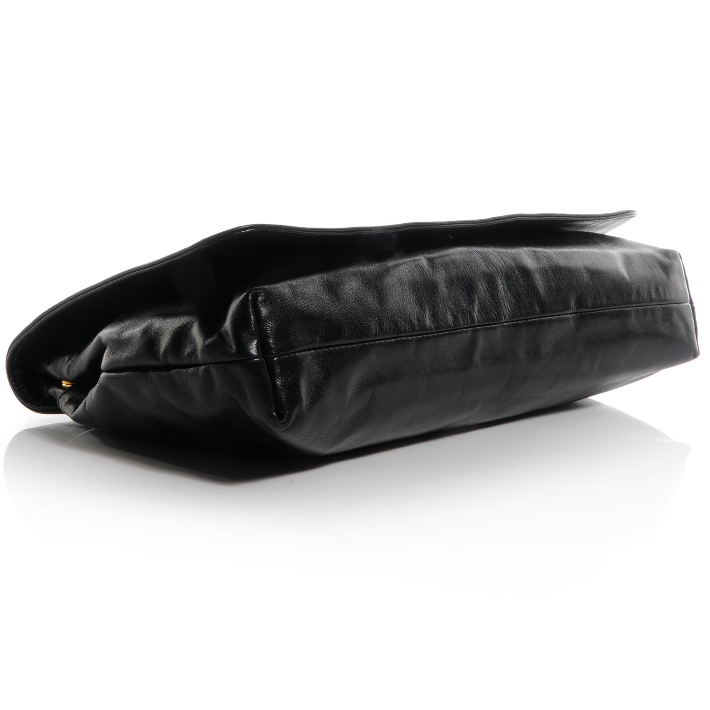 Nappa Rose Flap Clutch Black