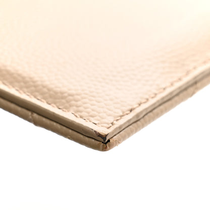 Saint Laurent Grain De Poudre Matelasse Chevron Monogram Fragments Zippered Card Case Deep Beige 8 of 8