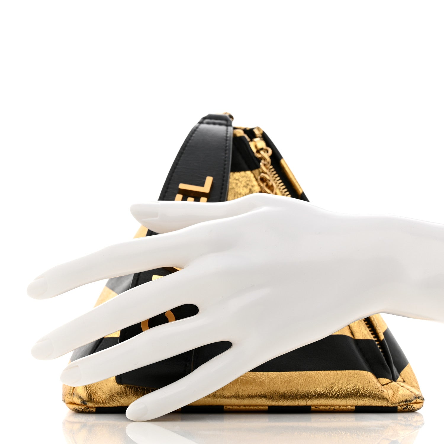 Chanel Metallic Lambskin CC Kheops Pyramid Bag Gold Black 3 of 11