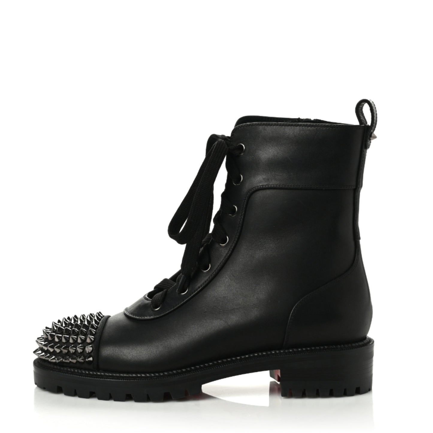 Calfskin Spikes TS Croc Flat Boots 36.5 Black
