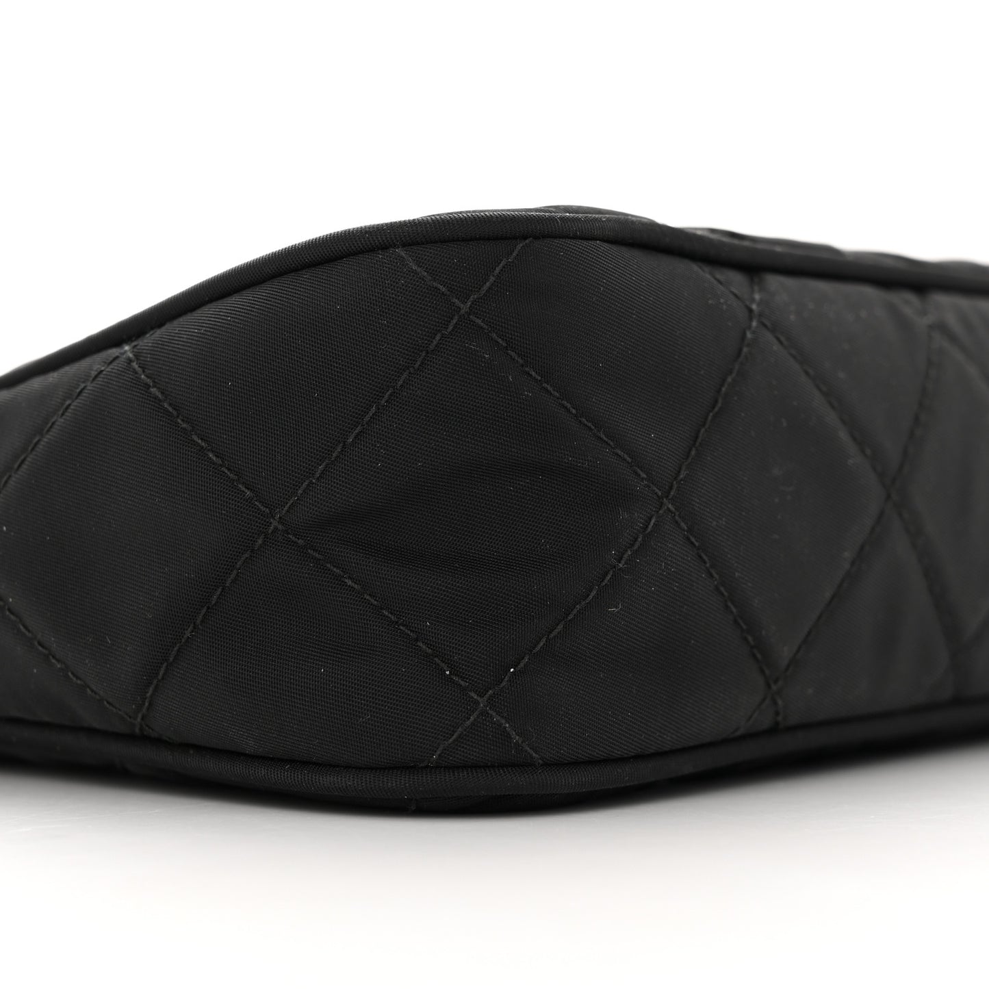 Tessuto Nylon Stitched Shoulder Bag Black