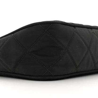 Prada Tessuto Nylon Stitched Shoulder Bag Black 9 of 13