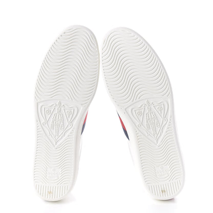 Gucci Calfskin Miro Soft Web Bee Embroidered Mens Ace High Top Sneakers 9.5 White 5 of 9