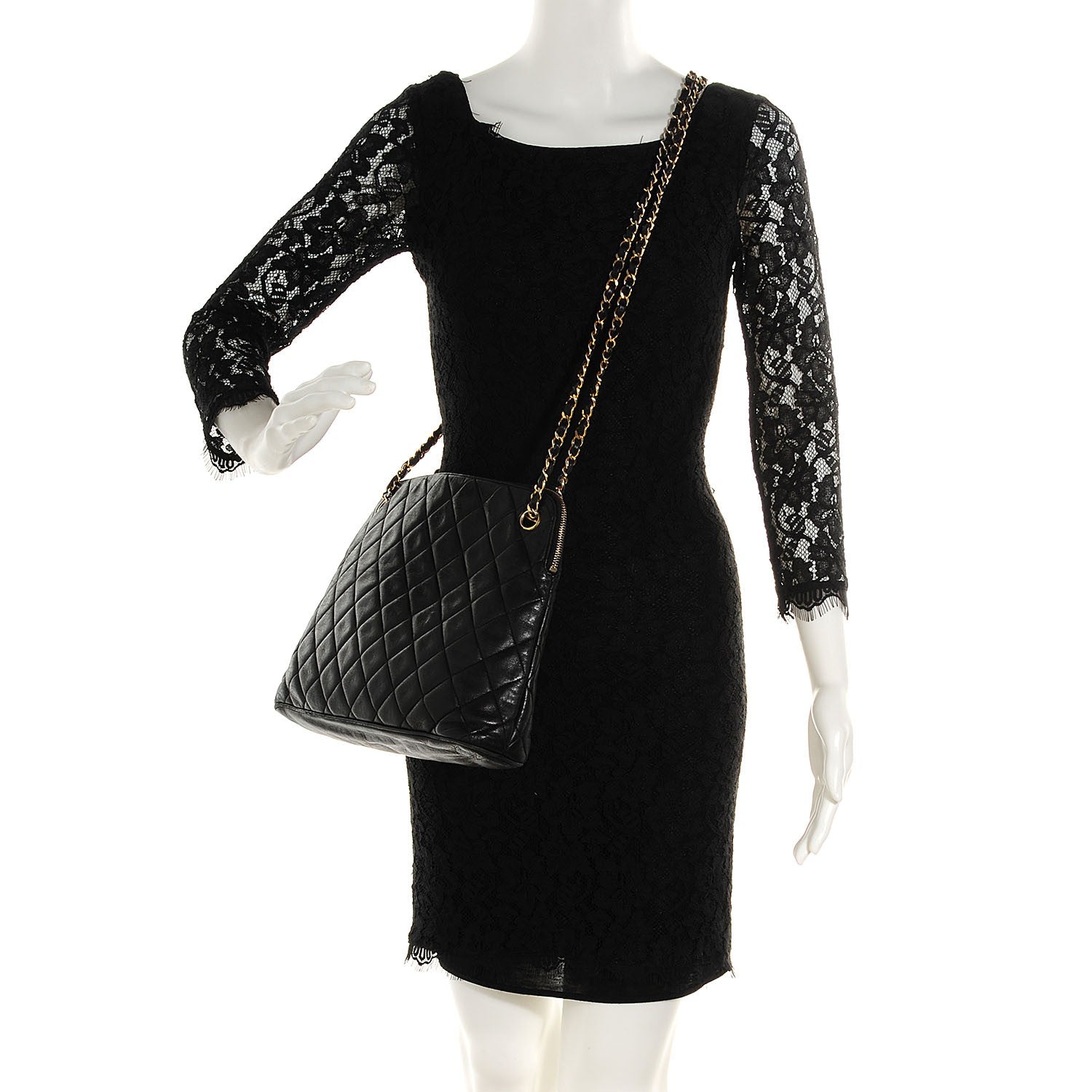 Chanel Lambskin Quilted Shoulder Bag Black 5 of 10