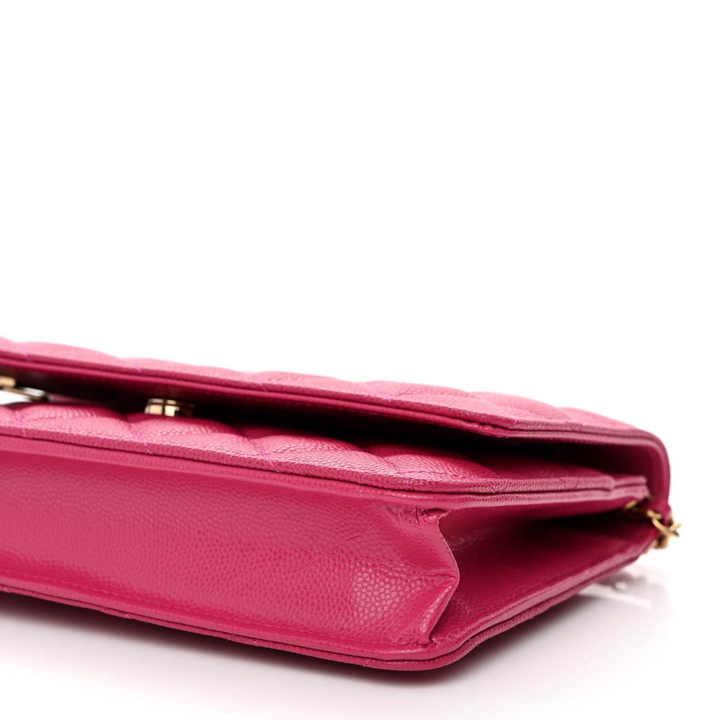 Caviar Quilted Wallet On Chain WOC Fuchsia