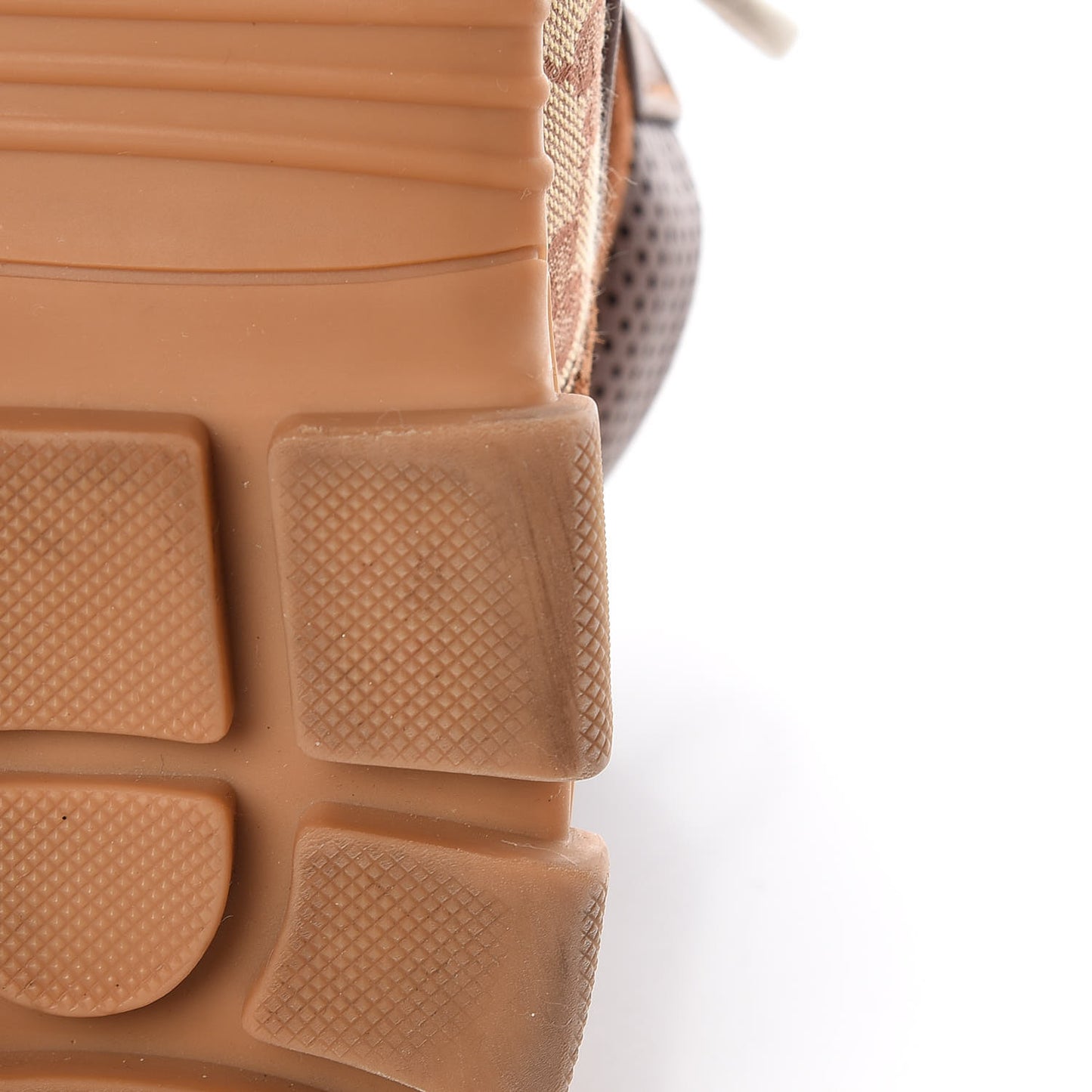 X SEGA Suede Calfskin GG Monogram Mens Flashtrek High-Top Sneakers 8 New Cuir Beige Ruggine