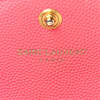 Saint Laurent Grain De Poudre Matelasse Chevron Small Monogram Envelope Wallet Rose Clair 6 of 16