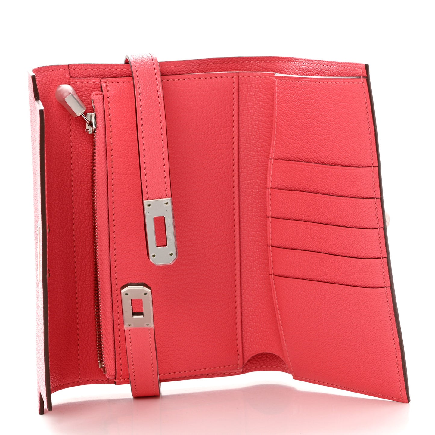 Chevre Mysore Medium Kelly Wallet Rose Azalee