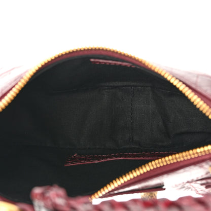 Balenciaga Extra Supple Calfskin Crocodile Embossed Le Cagole Shoulder Bag XS Dark Red 5 of 9