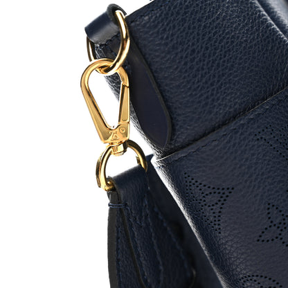 Louis Vuitton Calfskin Mahina Braided On My Side MM Navy Blue 11 of 11