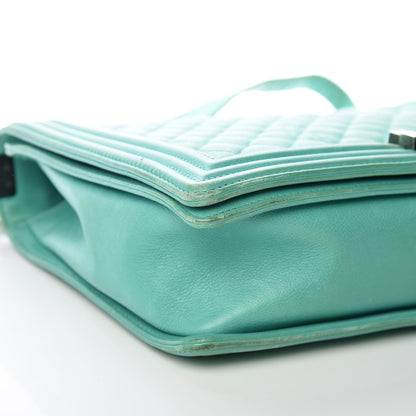 Chanel Calfskin Quilted Large Boy Flap Green 22 of 23
