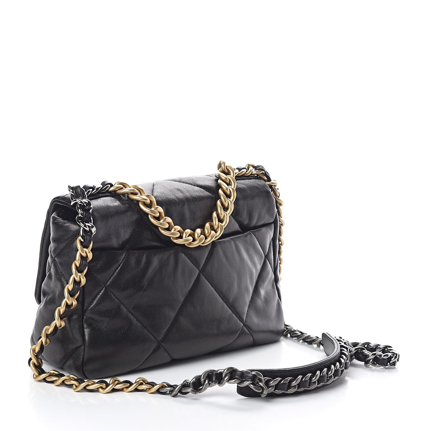 Chanel Lambskin Quilted Medium 19 Flap Black 3 of 10
