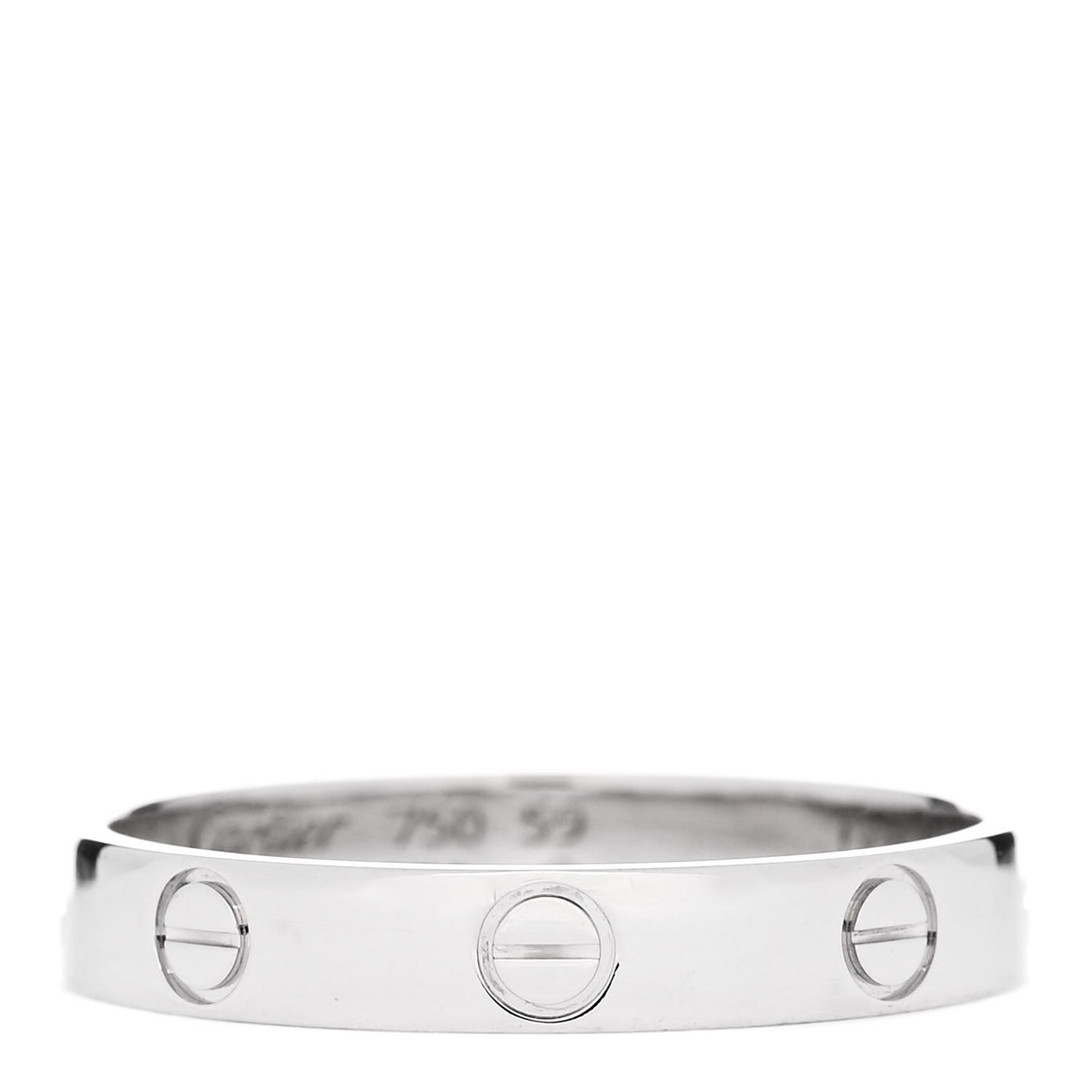 18K White Gold 3.5mm LOVE Wedding Band Ring 59 8.75