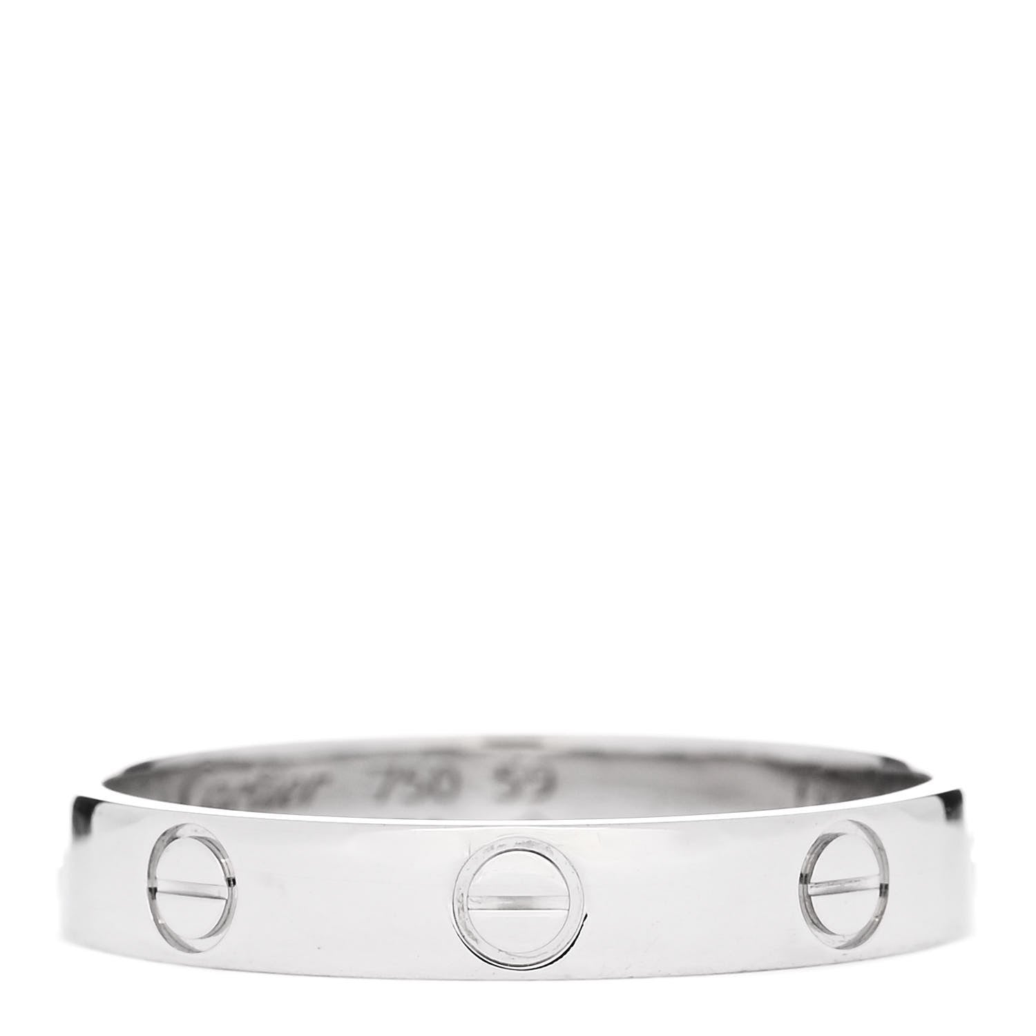 Cartier 18K White Gold 3.5mm LOVE Wedding Band Ring 59 8.75 1 of 4
