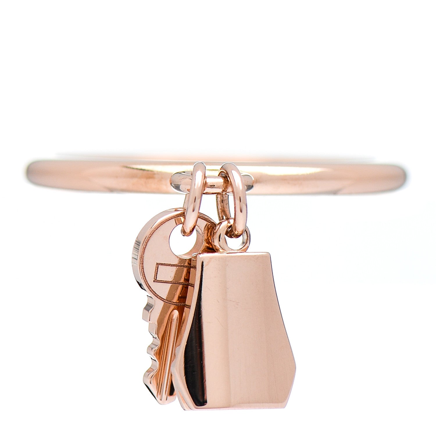Hermes 18K Rose Gold PM Kelly Clochette Ring 51 5.75 1 of 5