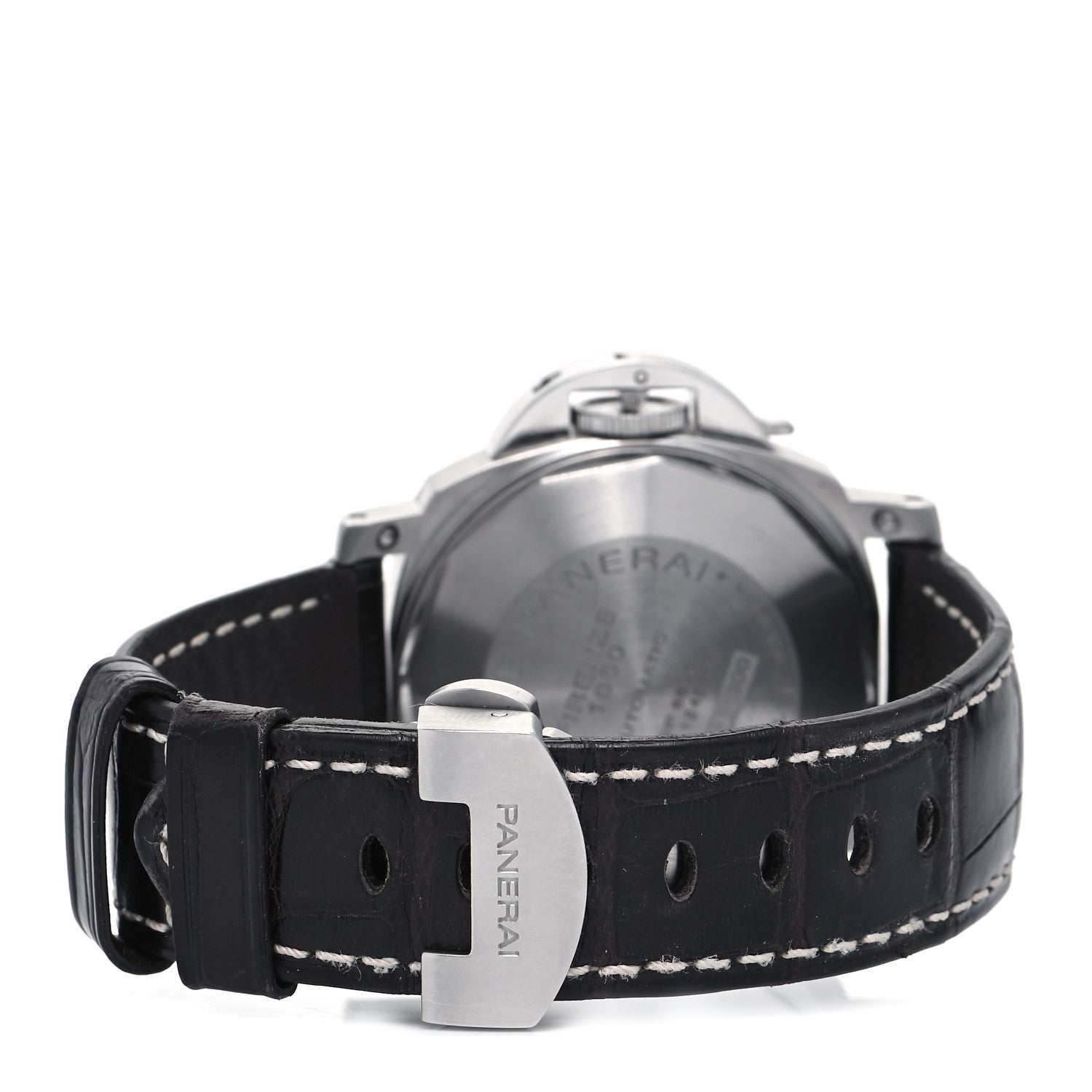 Panerai Stainless Steel Alligator 44mm Luminor Marina Automatic Watch Black PAM01104 6 of 8