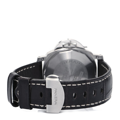 Panerai Stainless Steel Alligator 44mm Luminor Marina Automatic Watch Black PAM01104 6 of 8