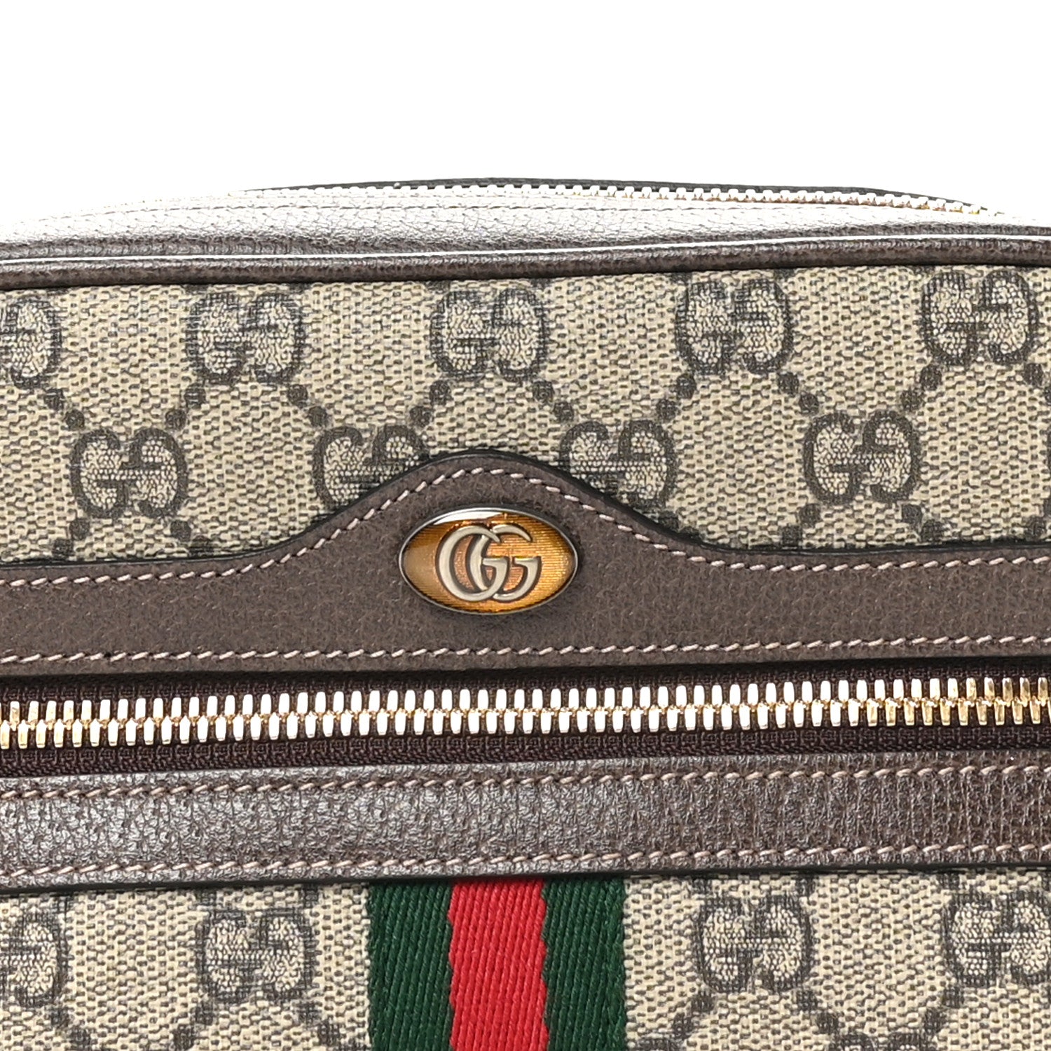 Gucci GG Supreme Monogram Web Small Ophidia Belt Bag 85 34 Dark Brown 8 of 10