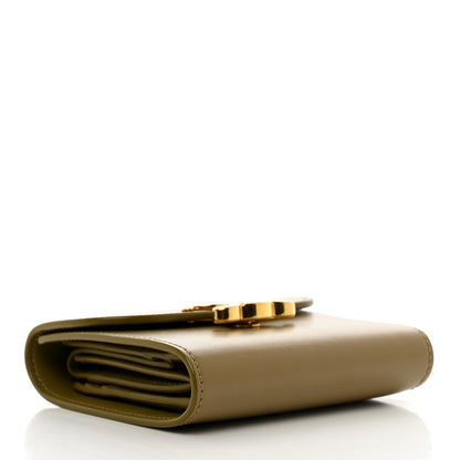 Celine Shiny Calfskin Small Triomphe Wallet Olive 4 of 9