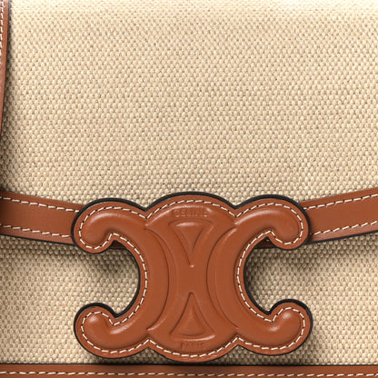Celine Textile Natural Calfskin Teen Triomphe Natural Tan 7 of 9