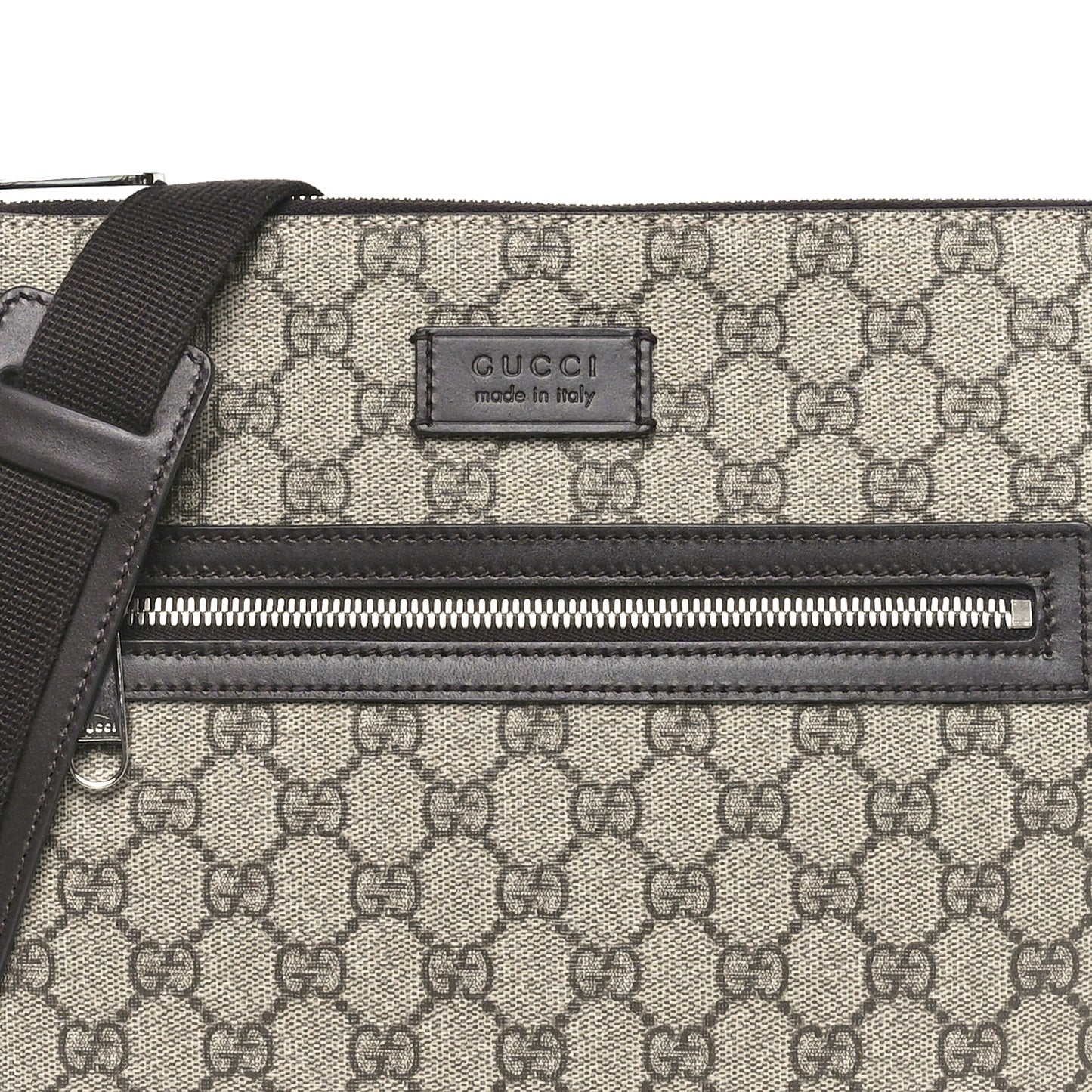 GG Supreme Monogram Medium Flat Messenger Bag Beige Brown