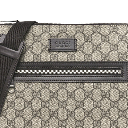 Gucci GG Supreme Monogram Medium Flat Messenger Bag Beige Brown 5 of 10