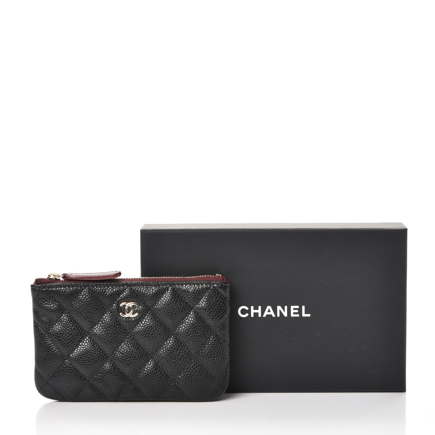 Caviar Quilted Small Cosmetic Case Black
