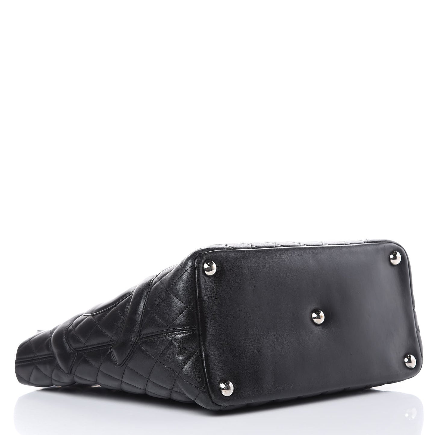 Calfskin Quilted Large Cambon Tote Black