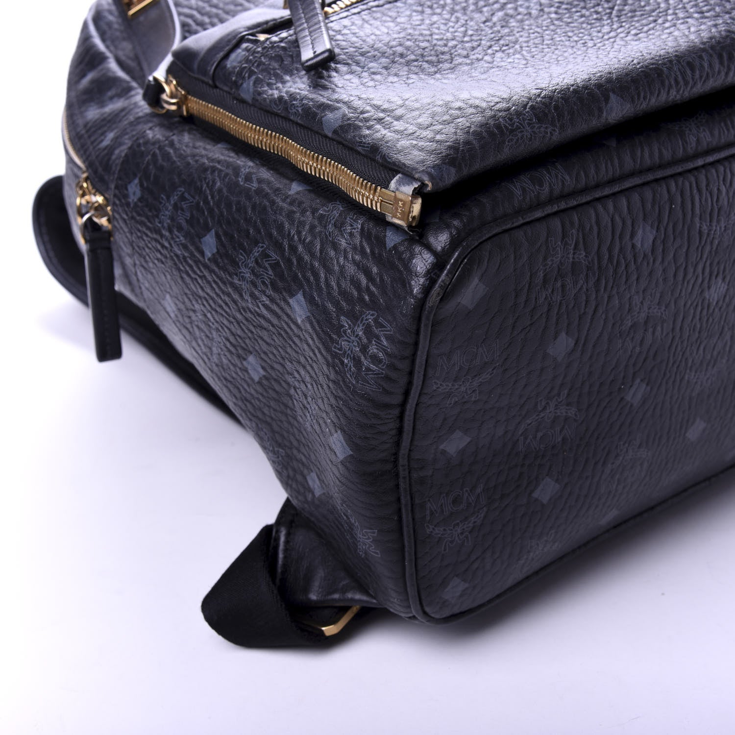 MCM Visetos Medium Studded Dual Stark Backpack Black 6 of 9
