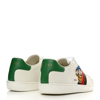 Gucci X DISNEY Calfskin Miro Soft Web Donald Duck Womens Ace Sneakers 36.5 White New Shamarock 4 of 9