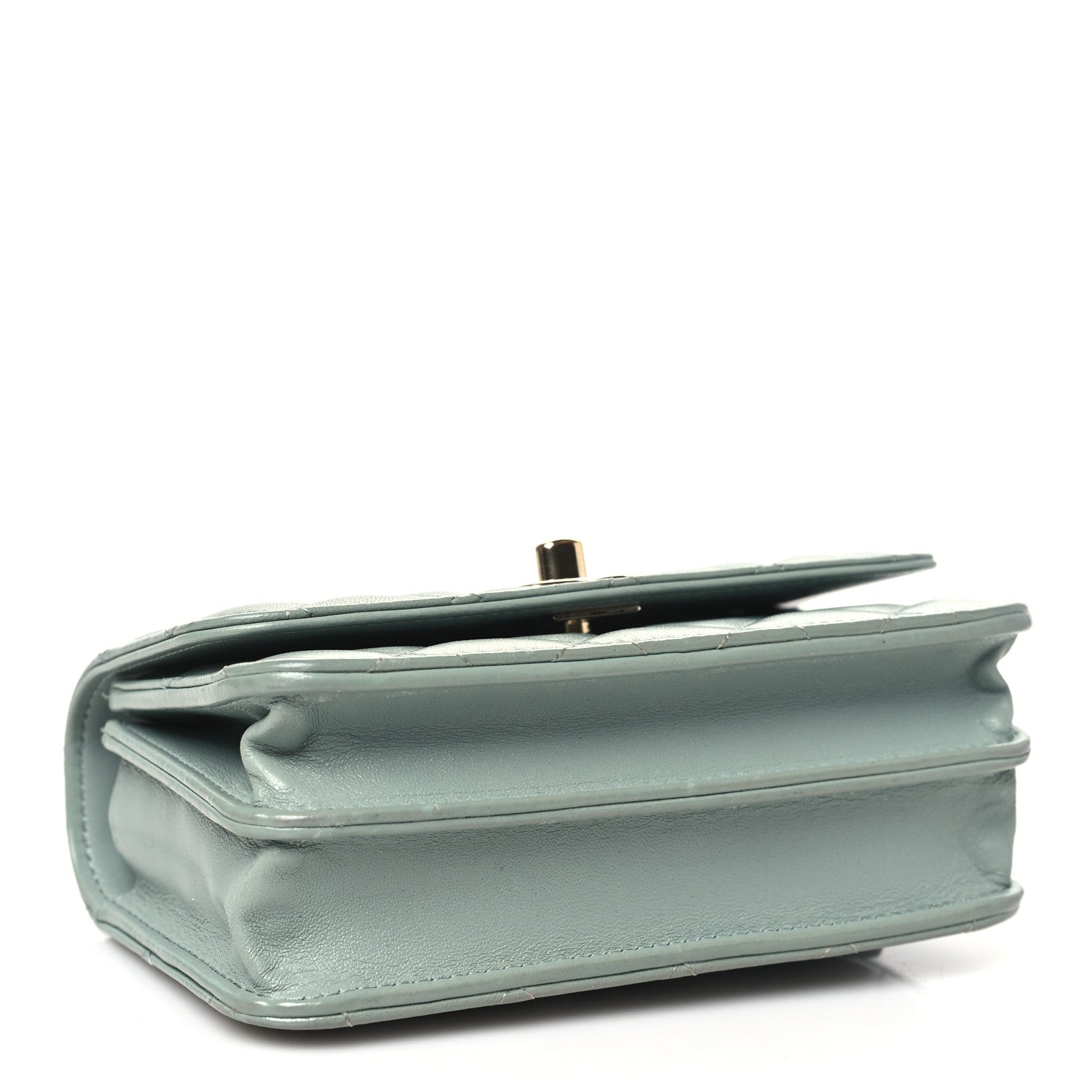 Chanel Lambskin Quilted Mini Trendy CC Wallet On Chain WOC Grey 4 of 10