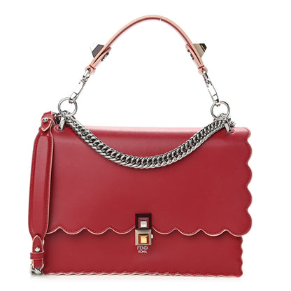 Fendi Vitello Liberty Scalloped Studded Kan I Shoulder Bag Fragola 1 of 18