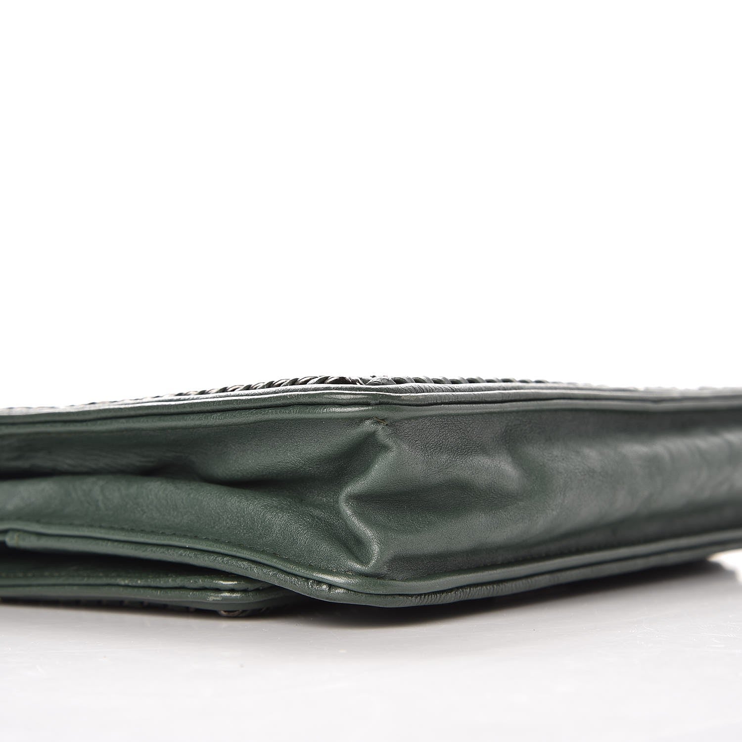 Chanel Calfskin Quilted Chain Around Boy Wallet On Chain WOC Green 9 of 10