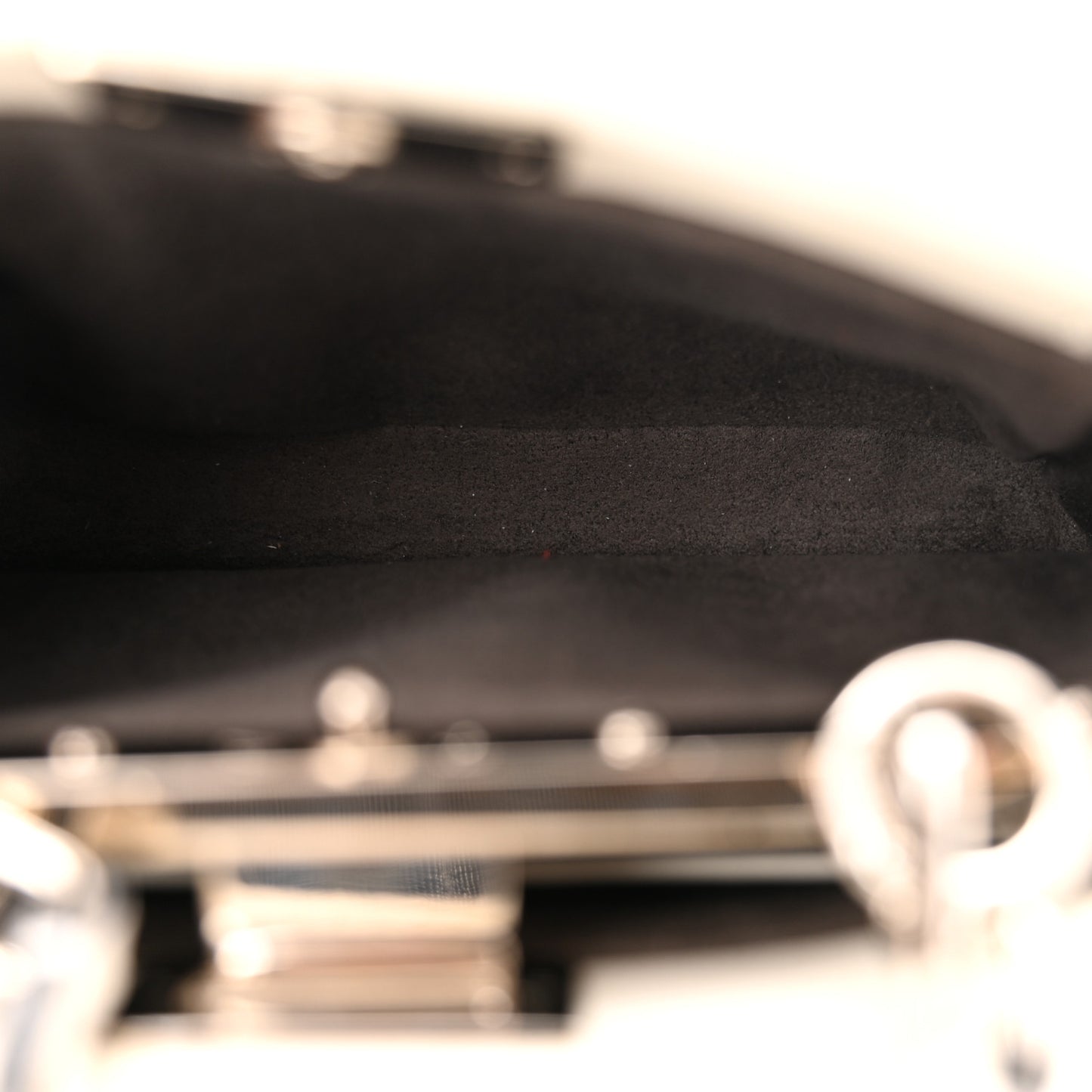 Shiny Nappa Micro Peekaboo Iconic Satchel White